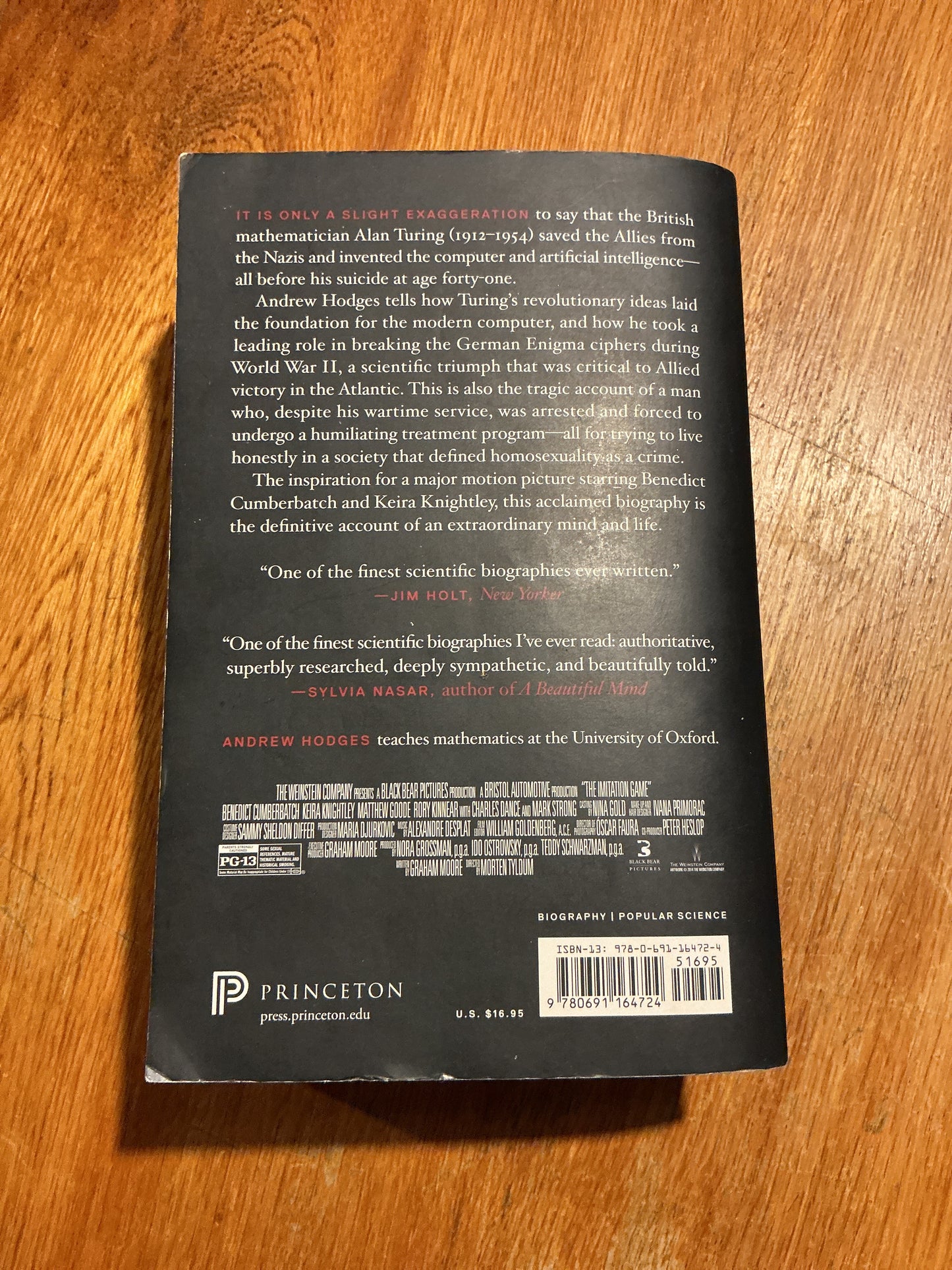 Alan Turing: the enigma. Andrew Hodges. 2014.
