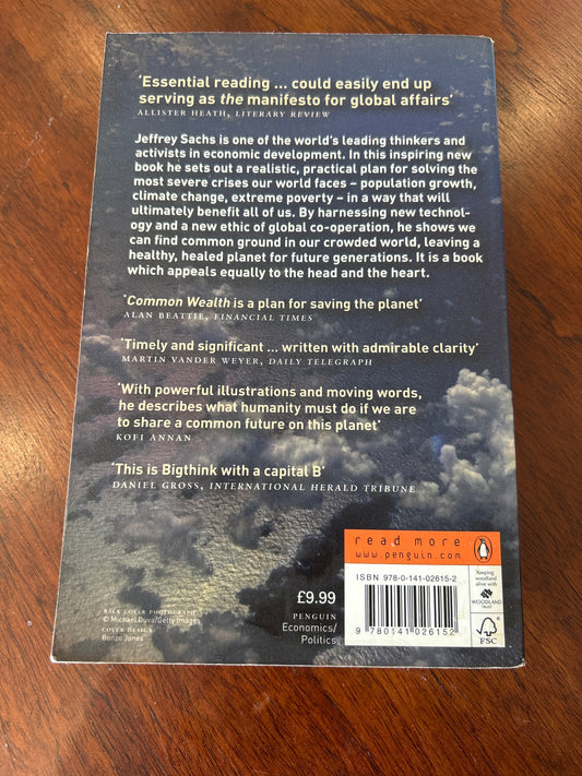 Common wealth: economics for a crowded planet. Jeffrey Sachs. 2009.
