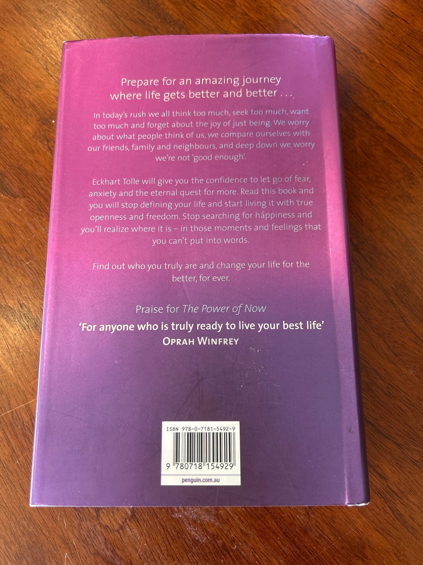 A New earth: awakening to your life’s purpose. Eckhart Tolle. 2008.