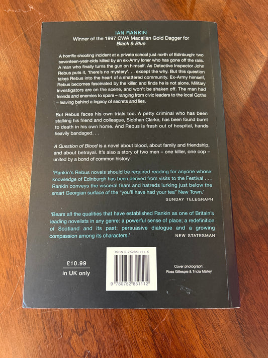 Question of blood. Ian Rankin. 2003.