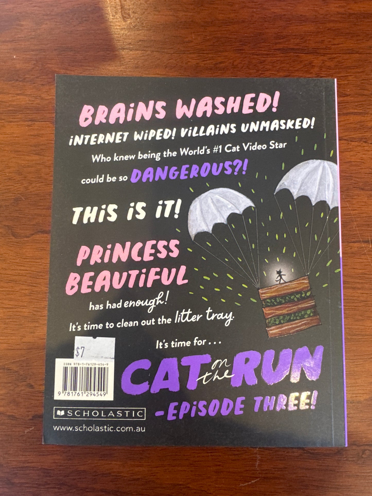 Cat on the run #3: hidden layers. Aaron Blabey. 2025.