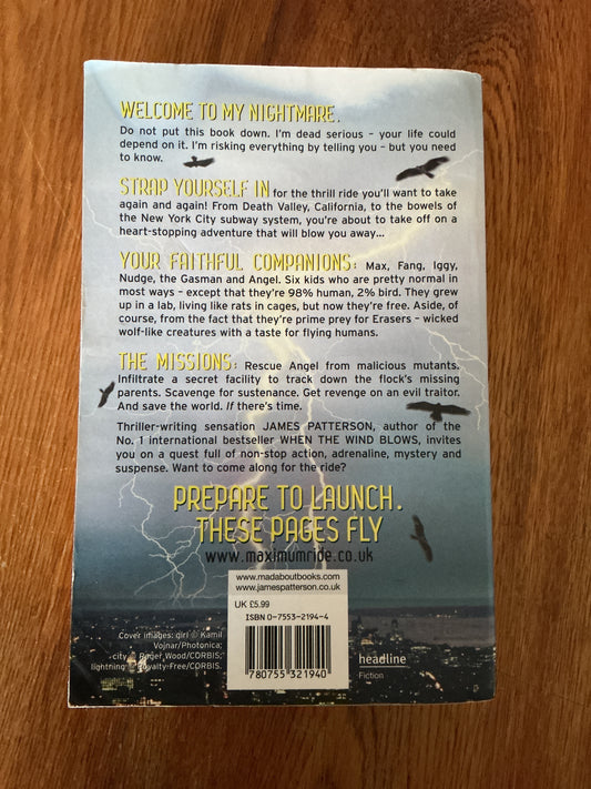 Maximum ride: the Angel experiment. James Patterson. 2006.