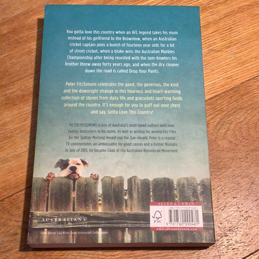 Gotta love this country! Peter Fitzsimons. 2015.