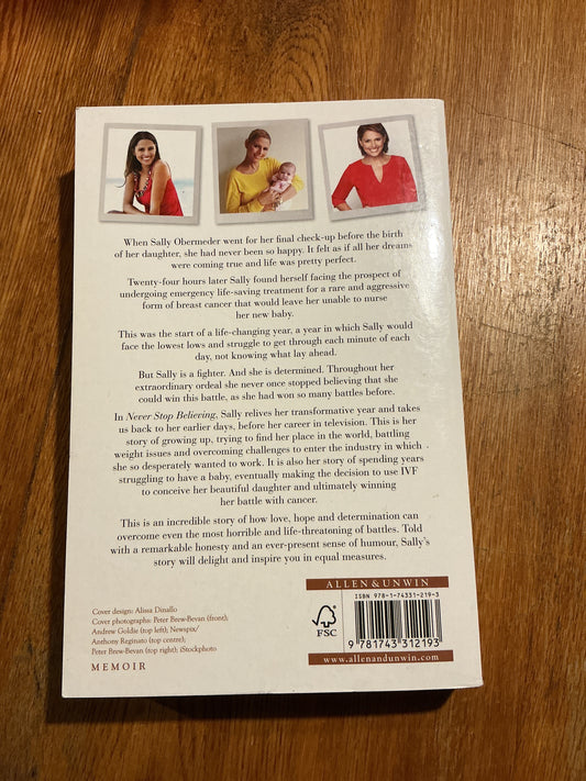 Never stop believing. Sally Obermeder. 2013.