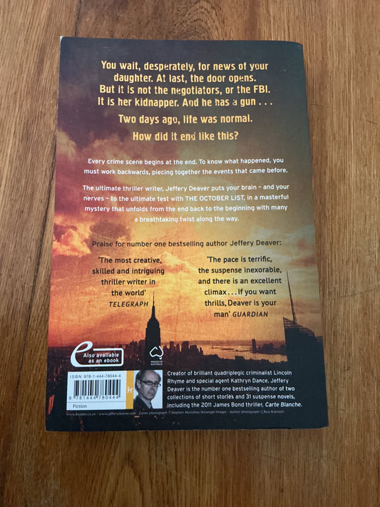 October list. Jeffery Deaver. 2013.