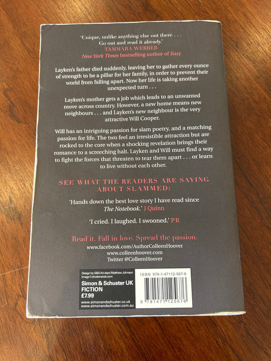 Slammed. Colleen Hoover. 2012.