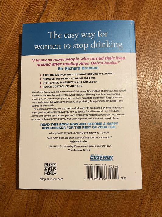 Easy way for women to stop drinking. Allen Carr. 2019.