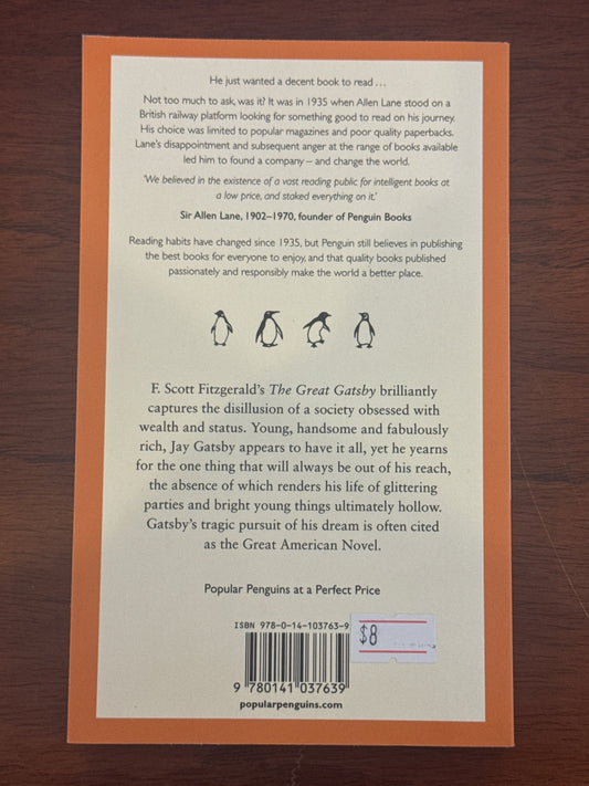 Great Gatsby. F. Scott Fitzpatrick. 2008.