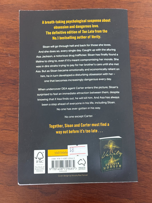 Too late. Colleen Hoover. 2023.