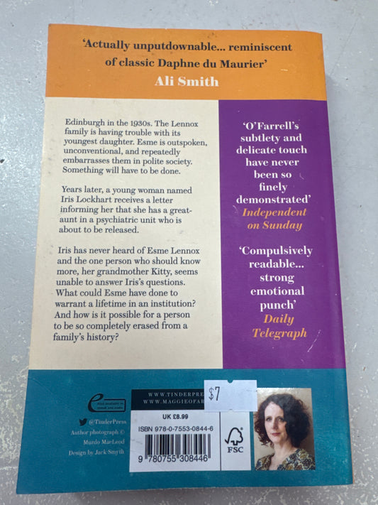 Vanishing act of Esme Lennox. Maggie O’Farrell. 2020.