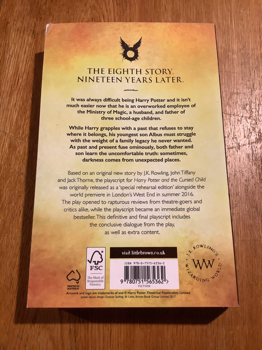 Harry Potter and the cursed child. J. K. Rowling. 2017.