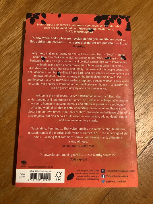 Go set a watchman. Harper Lee. 2015.