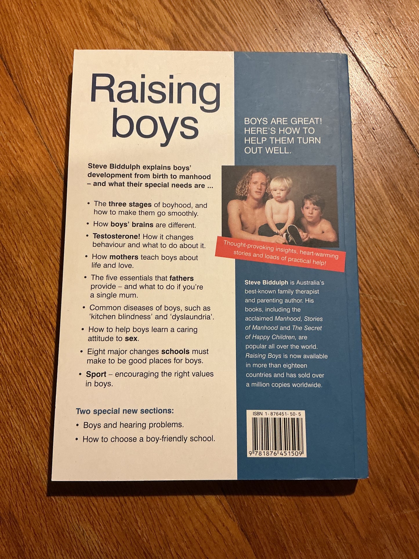 Raising boys: why boys are different n and how to help them become happy and well-balanced men. Steve Biddulph. 2003.