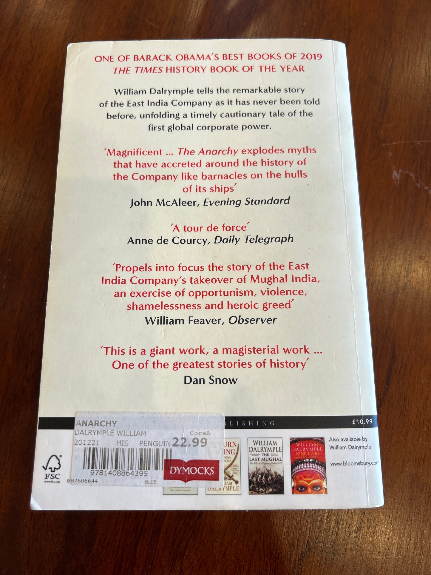 The Anarchy: the relentless rise of the East India Company. William Dalrymple. 2020.