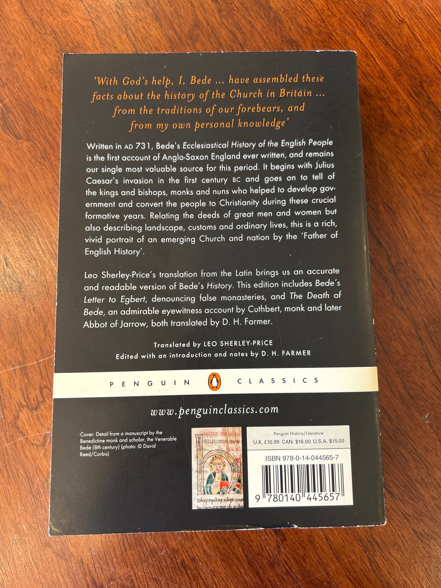 Ecclesiastical history of the English people. Bede. 1990.