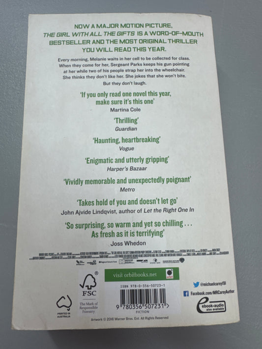 Girl with all the gifts. M. R. Carey. 2016.