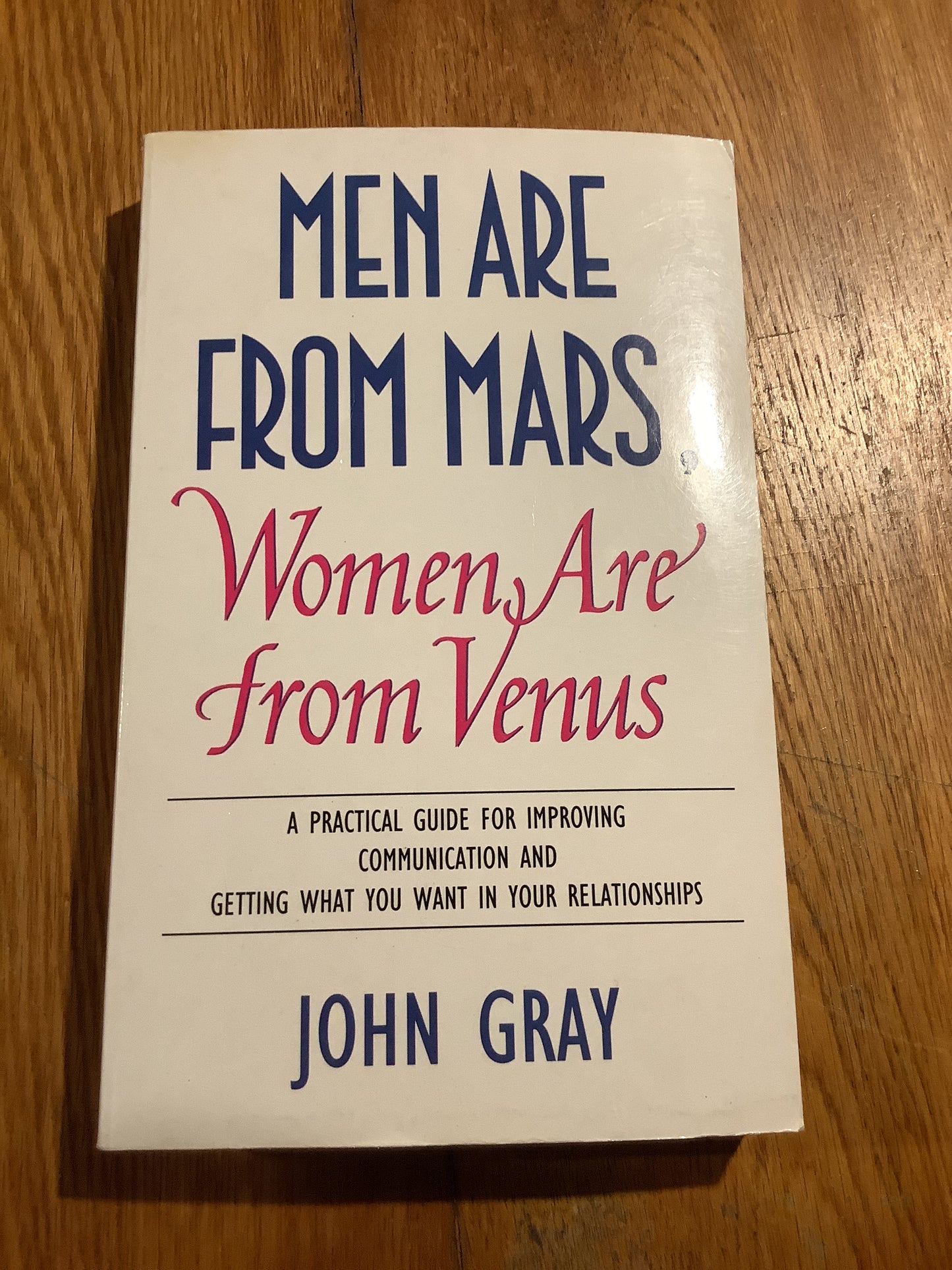 Men are from Mars, women are from Venus: a practical guide for improving communication and getting what you want in your relationships. John Gray. 1993.