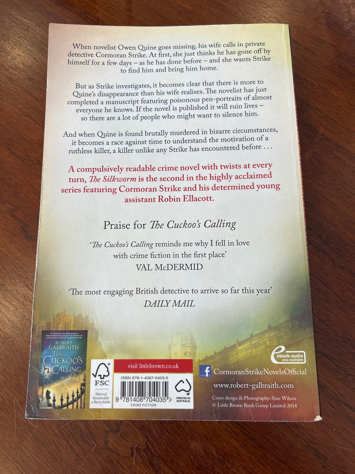 Silkworm. Robert Galbraith. 2014.