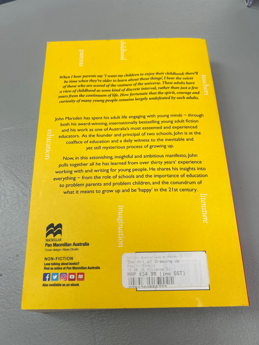 Art of Growing Up. John Marsden. 2019.
