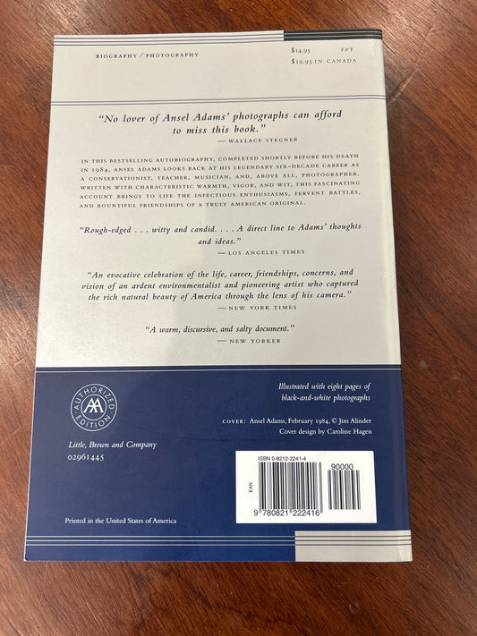 Ansel Adams: an autobiography. Ansel Adams and Mary Street Alinder. 1996.