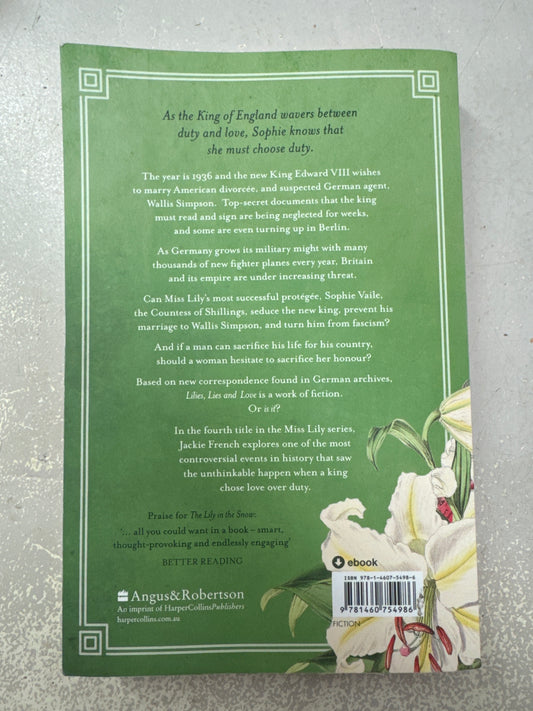 Lilies, lies and love. Jackie French. 2020.