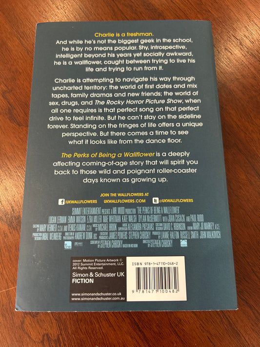 Perks of being a wallflower. Steve Chbosky. 2012.