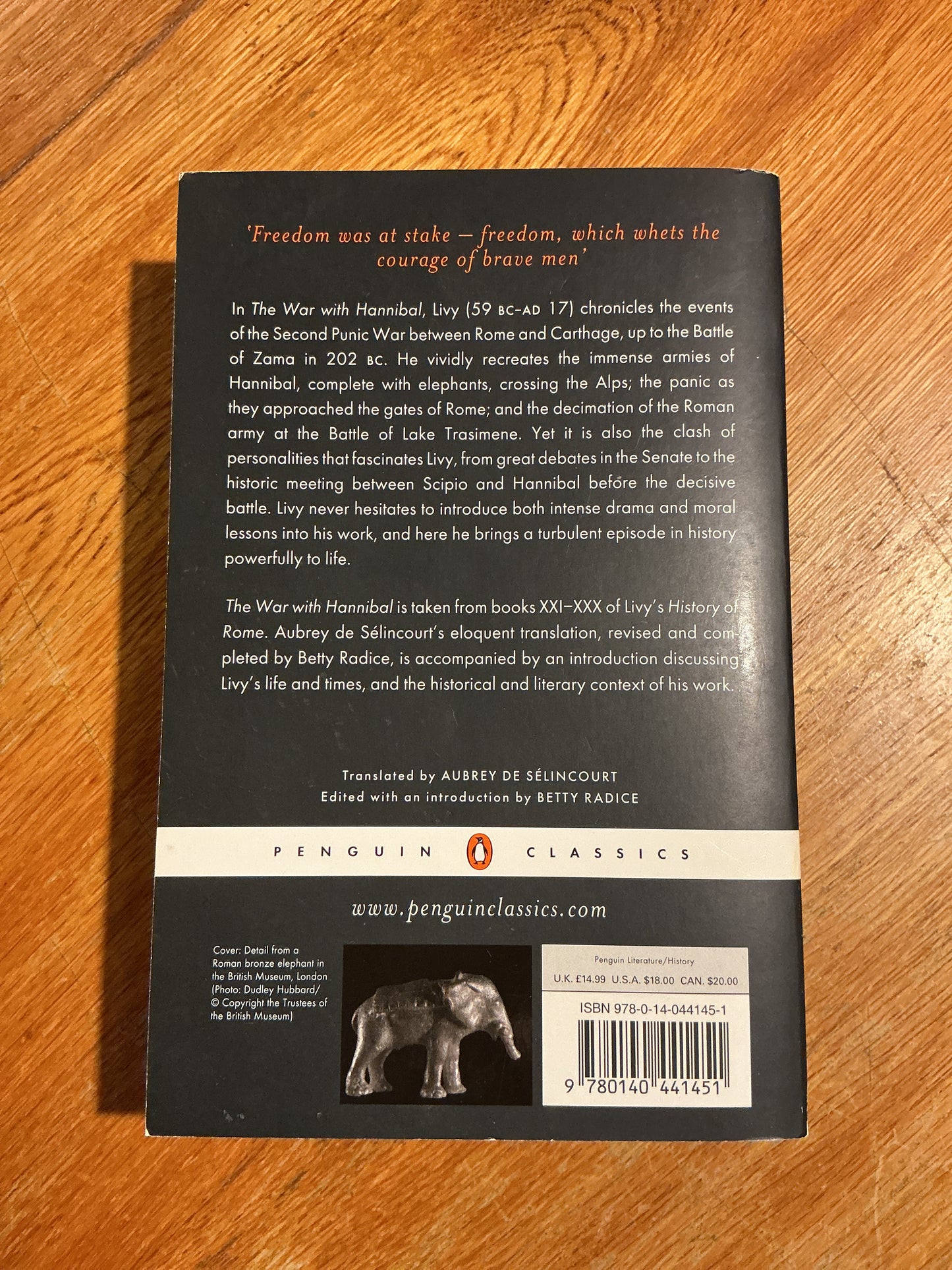 War with Hannibal. Livy. 1972.