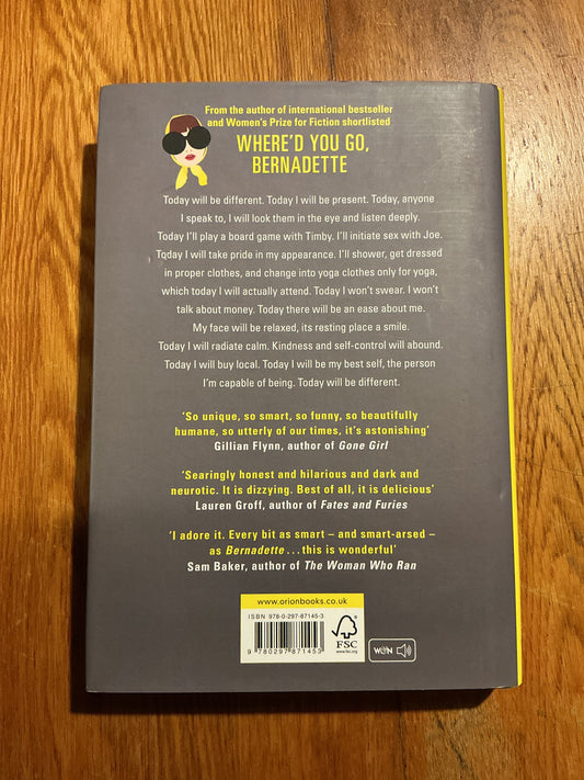 Today will be different. Maria Semple. 2016.