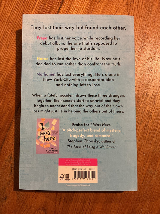 I have lost my way. Gayle Forman. 2018.