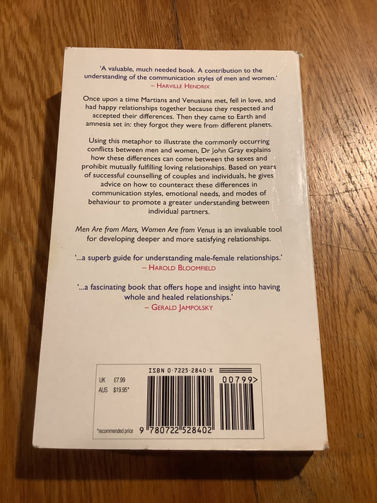Men are from Mars, women are from Venus: a practical guide for improving communication and getting what you want in your relationships. John Gray. 1993.