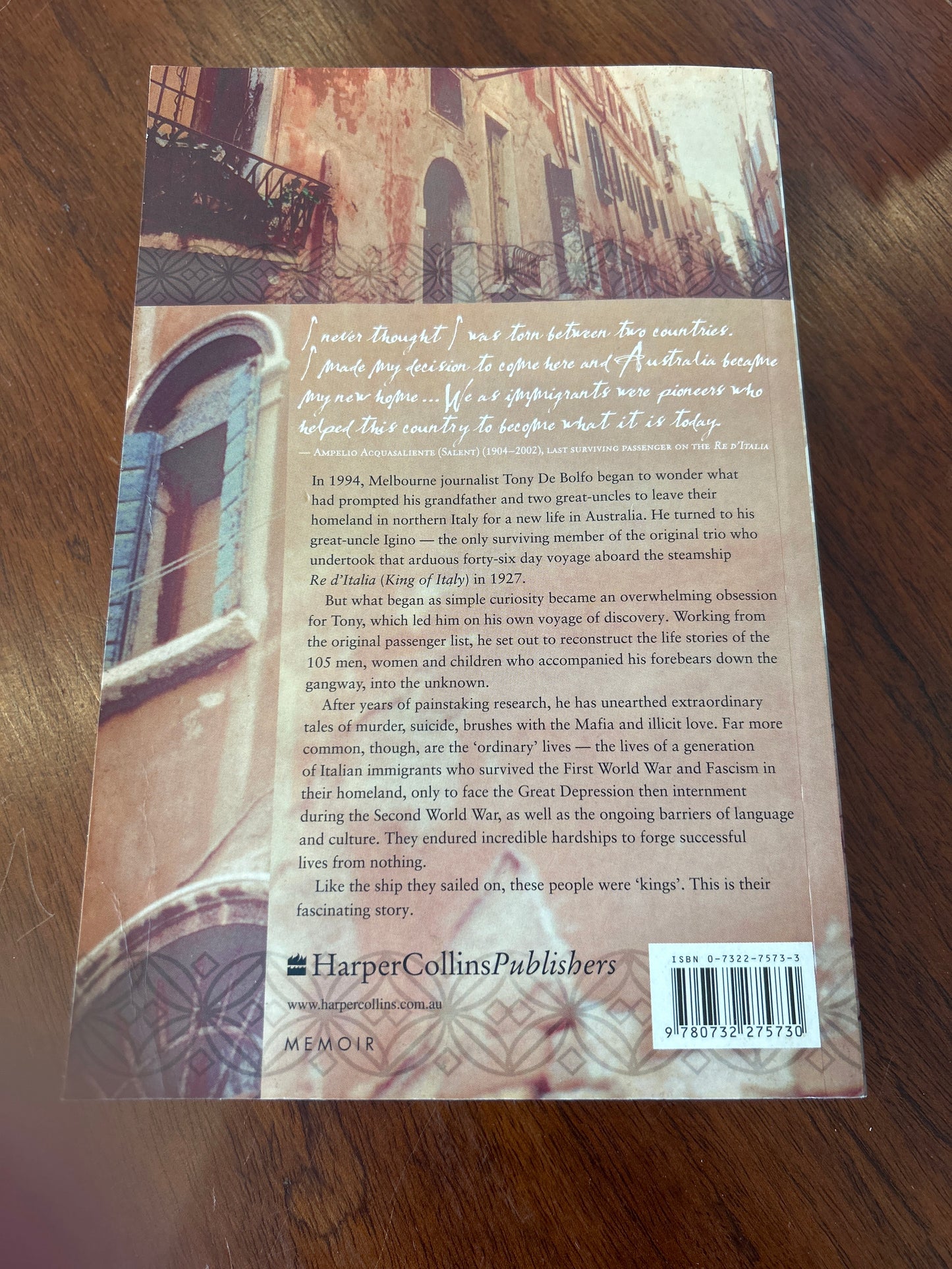 In search of kings: what became of the passengers of the Re D’Italia. Tony De Bolfo. 2002.