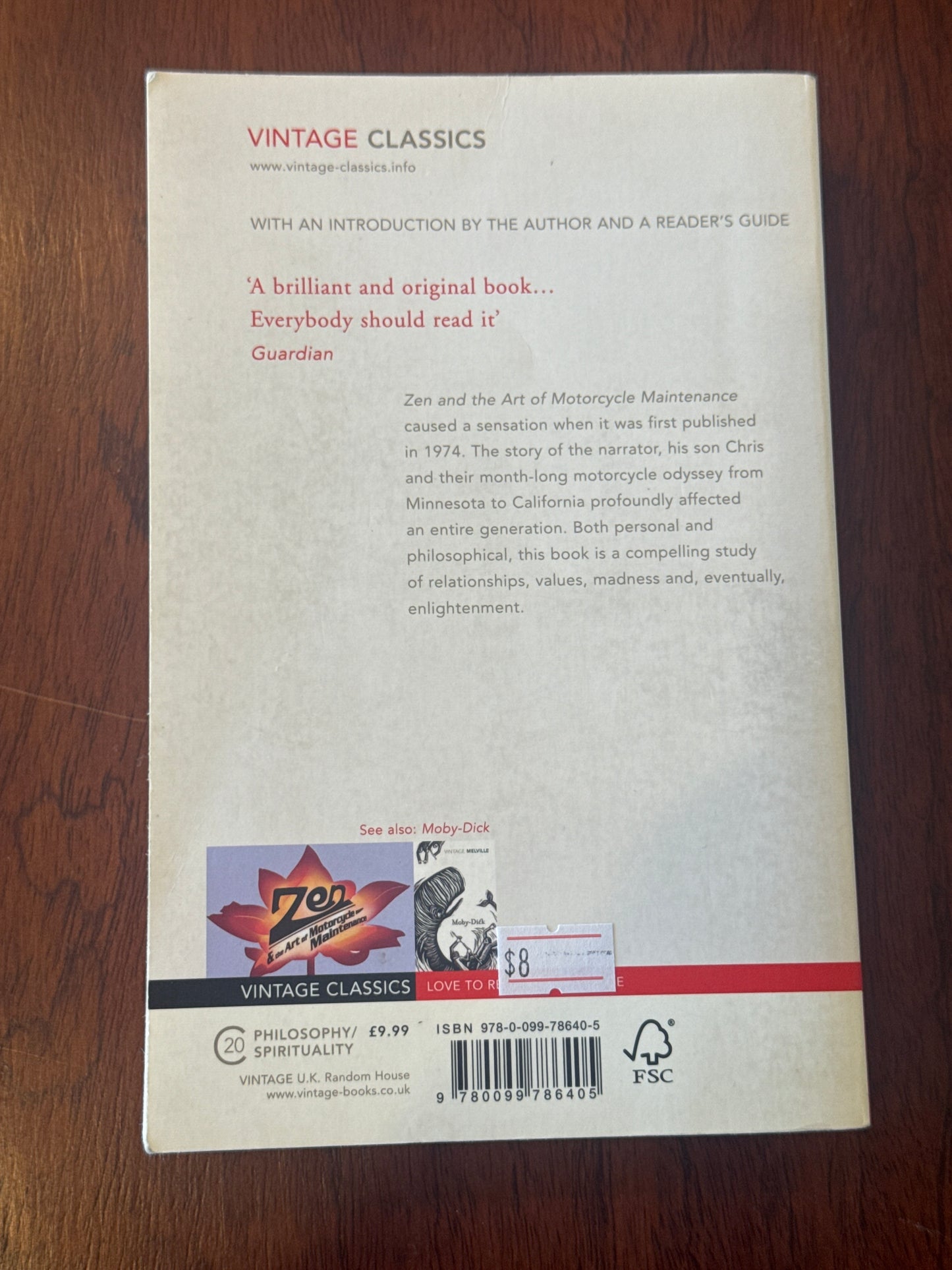 Zen & the Art of Motorcycle Maintenance. Robert M. Pirsig. 2004.