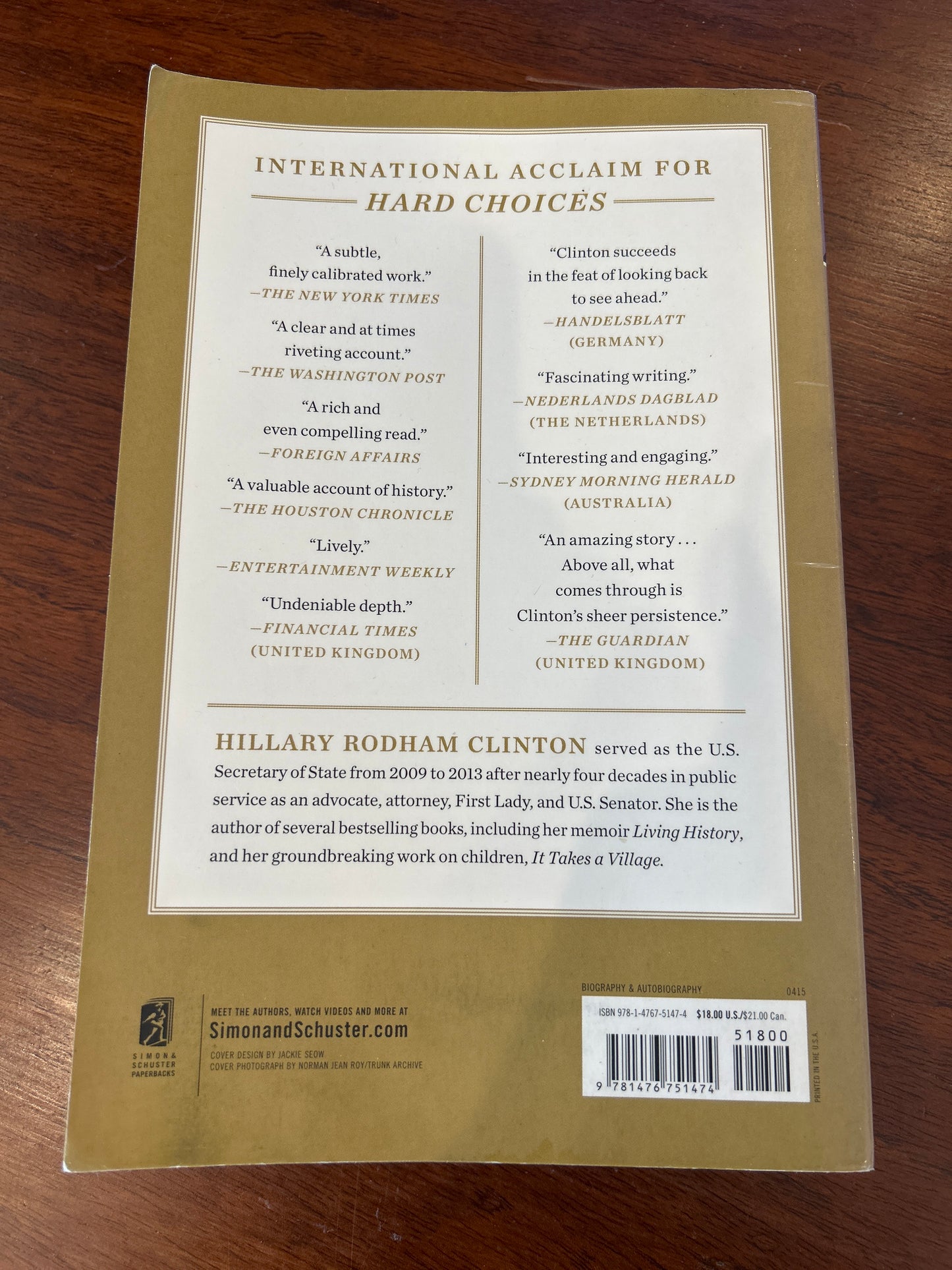 Hard choices. Hillary Rodham Clinton. 2014.