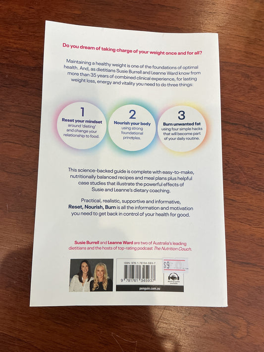 Reset nourish burn the 3 dietitian-backed principles for lasting weight control. Susie Burrell & Leanne Ward. 2024.