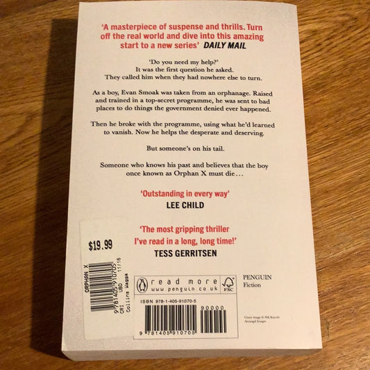 Orphan X. Greg Hurwitz. 2016.