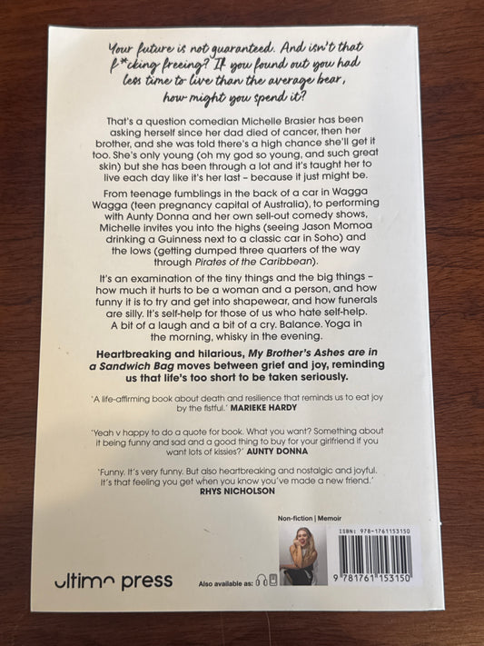 My Brother’s Ashes are in a Sandwich Bag. Michelle Brasier. 2024.