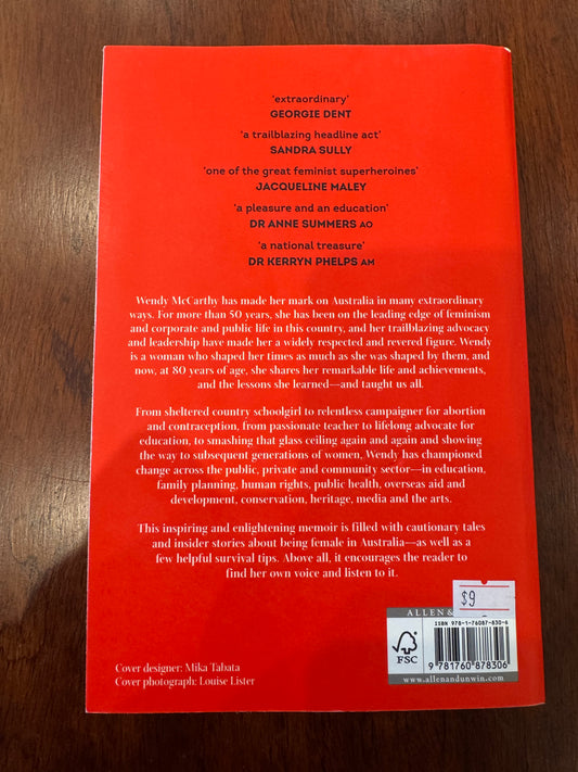 Don’t be Too Polite, Girls. Wendy McCarthy. 2022.