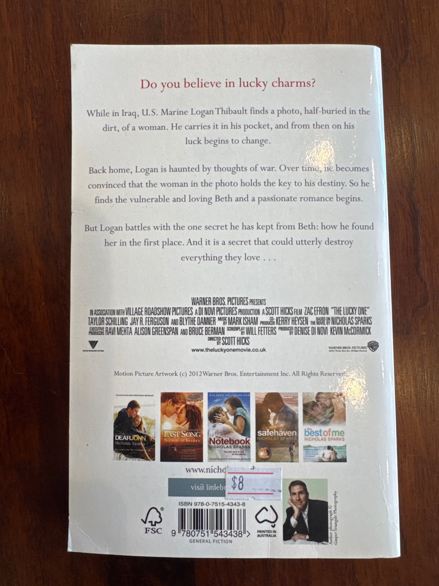 Lucky one. Nicholas Sparks. 2012.