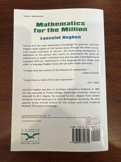 Mathematics for the Million. Lancelot Hogben. 1993.
