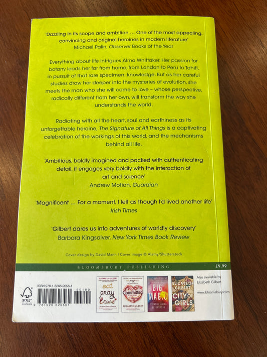 Signature of all things. Elizabeth Gilbert. 2020.
