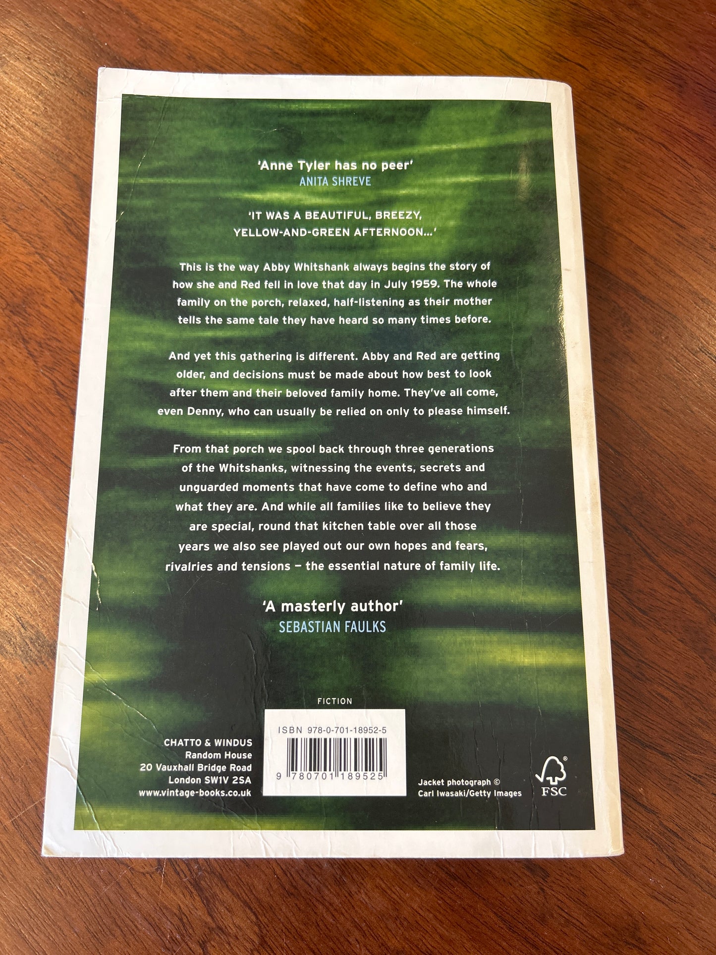 Spool of blue thread. Anne Tyler. 2015.