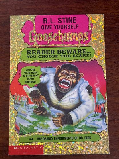 Goosebumps reader beware.. you choose the scare! #4 Deadly experiments of Dr. Eek. 1996.