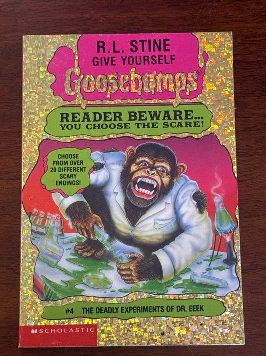 Goosebumps reader beware.. you choose the scare! #4 Deadly experiments of Dr. Eek. 1996.