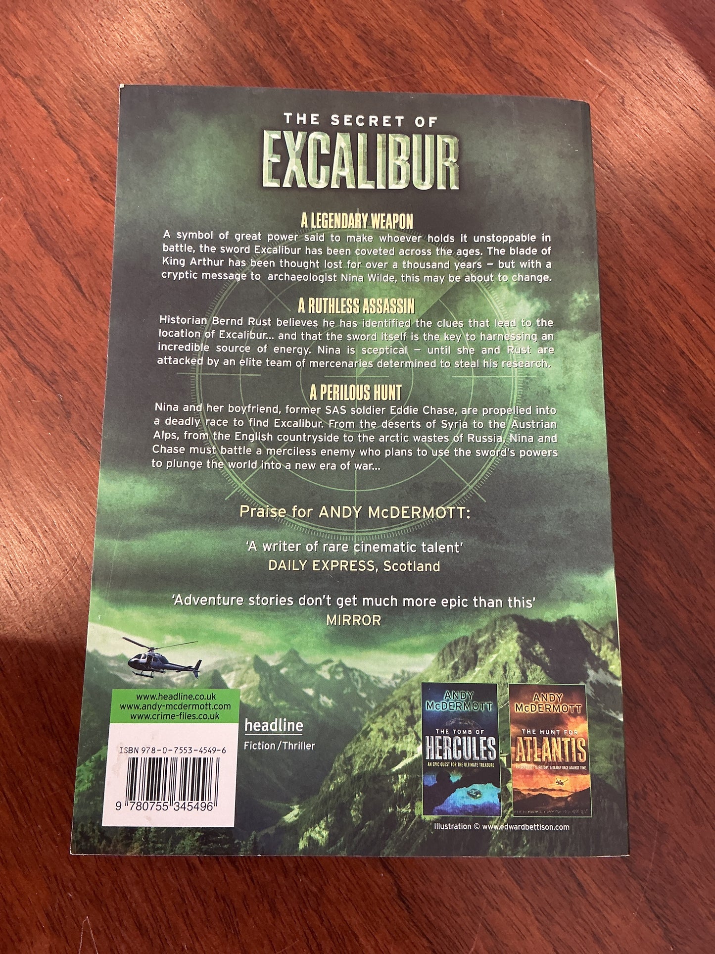 Secret of Excalibur. Andy McDermott. 2008.