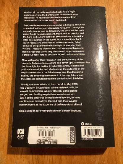 Banking bad. Adele Ferguson. 2019.