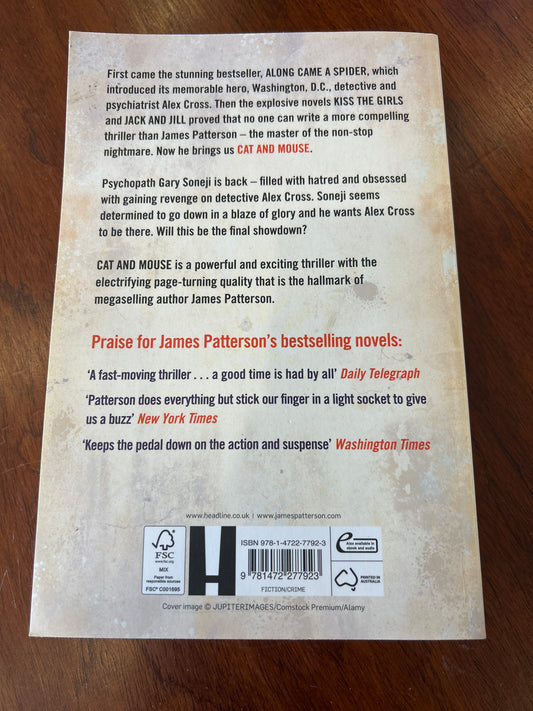 Cat and Mouse. James Patterson. 2014.