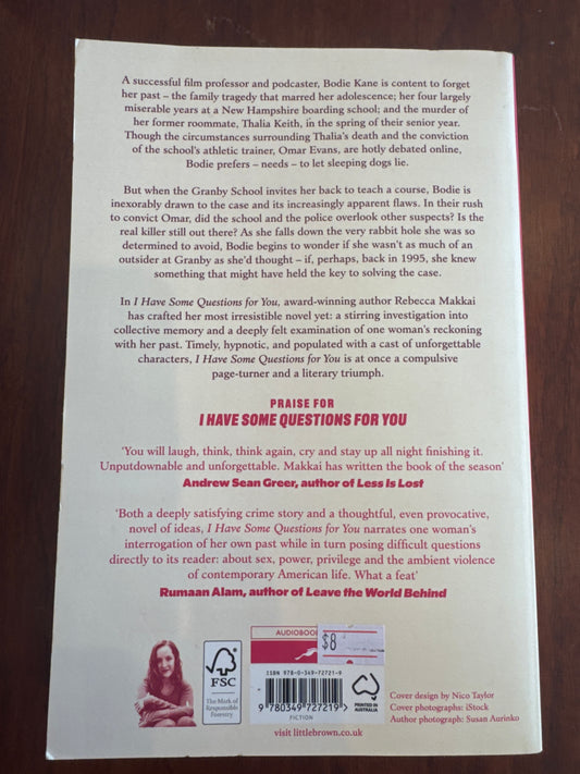 I have some questions for you. Rebecca Makkai.