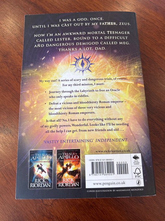 Trials of Apollo: the burning maze. Rick Riordan. 2018.