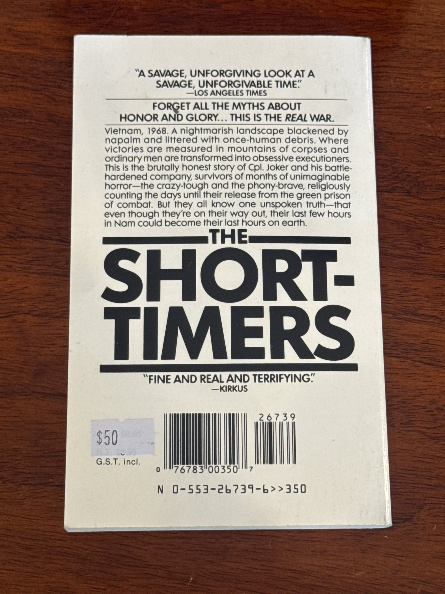 Short-timers. Gustav Hasford. 1987.