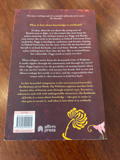 The Bookbinder of Jericho. Pip Williams. 2024.